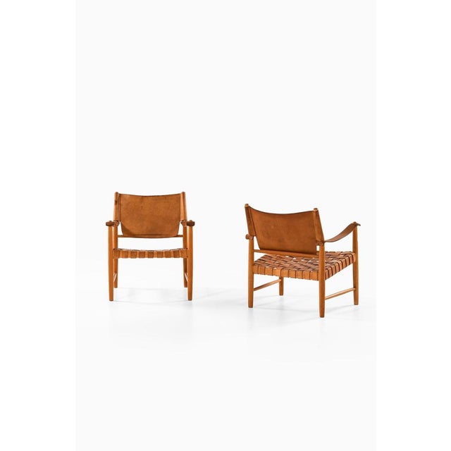 Wood Easy Chairs in Beech Wood, 1950s, Set of 2 For Sale - Image 7 of 12