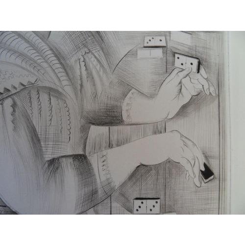 Mily Possoz, The Domino Player, Original Signed Engraving For Sale - Image 5 of 8