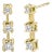 14K Yellow Gold 1/2 Cttw Round Diamond 3 Stone Graduated Linear Drop Past, Present and Future Stud Earrings (H-I Color, SI1-SI2 Clarity) For Sale