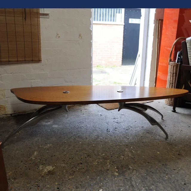 Metal Antler Legged Coffee Table with Oak Top, 1990s For Sale - Image 9 of 10