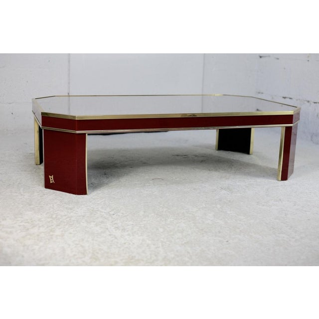 Coffee Table in Glass, Brass, Acrylic Glass and Wood by Eric Maville, France, 1970s For Sale - Image 11 of 18