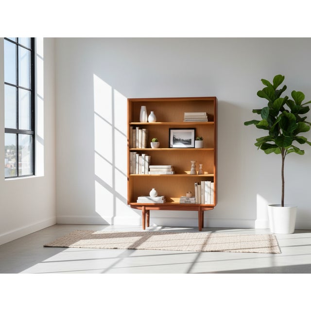 Teak bookcase designed by Børge Mogensen and produced by Søborg Møbelfabrik in the 1960s. Featuring Mogensen’s signature...