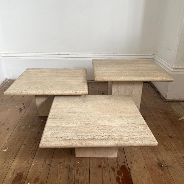 Mid-Century Italian Travertine Nesting Tables, Set of 3 For Sale - Image 15 of 16