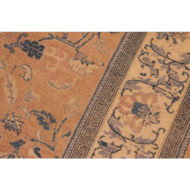 Shabby Chic Orange/Beige Wool Rug - 6'2'' X 9'0'' For Sale In New York - Image 6 of 10