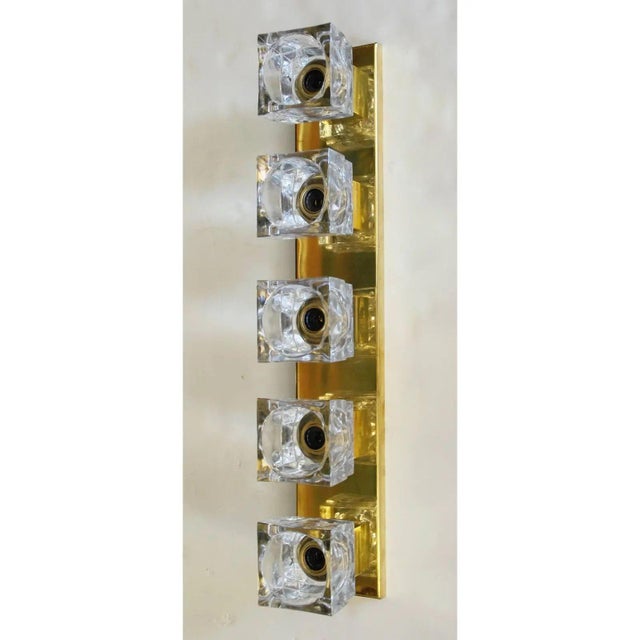 Italian 1960s Sconces With Sciolari Murano Glass Cubes Italy - a Pair For Sale - Image 3 of 6