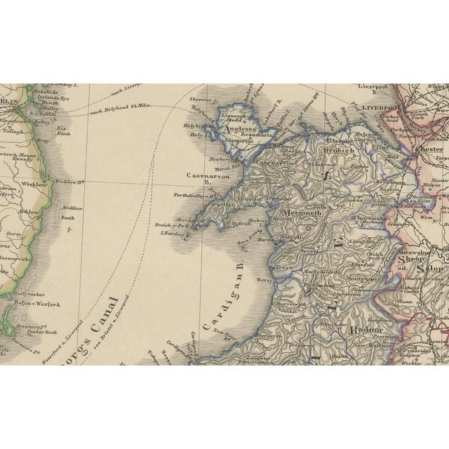 Mid 19th Century Antique Map of England and Wales with Rail Routes, 1857 For Sale - Image 5 of 10