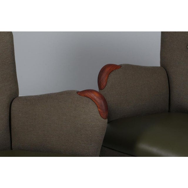 Set of Danish Lounge Chairs in Leather and Teak, 1960s For Sale - Image 3 of 7
