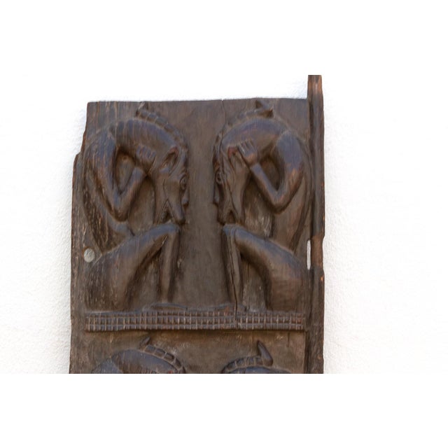 African Rare Double Sided Carved Cosmic African Door For Sale - Image 3 of 10