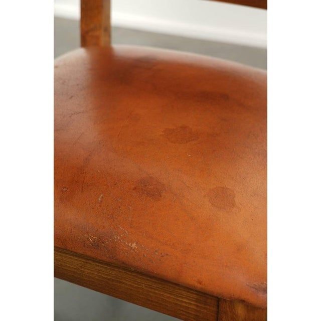 Sheepskin Dining Chairs in Warm Cognac Color with Decorative Nails, Set of 6 For Sale - Image 18 of 18