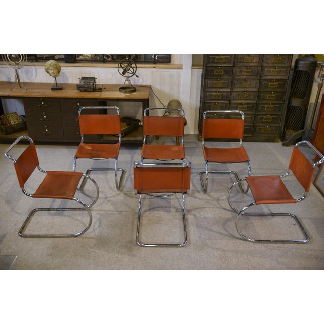 Vintage Bauhaus MR10 Chairs by Ludwig Mies Van Der Rohe, 1970s, Set of 6 For Sale - Image 14 of 15