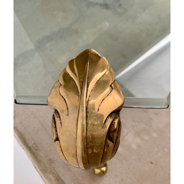 Brass P E Guerin Brass Glass Floating Coffee Table For Sale - Image 8 of 9