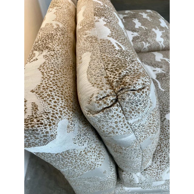 1980s Marge Carson Postmodern Slipper Chairs and Ottoman - 3 Pieces For Sale - Image 11 of 12