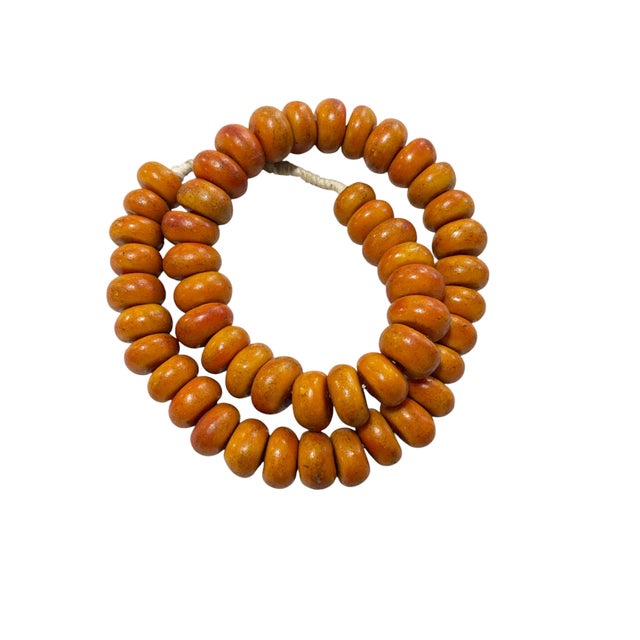 Vintage African Necklace /Currency 50 Amber Trade Beads Nigeria For Sale In New York - Image 6 of 6