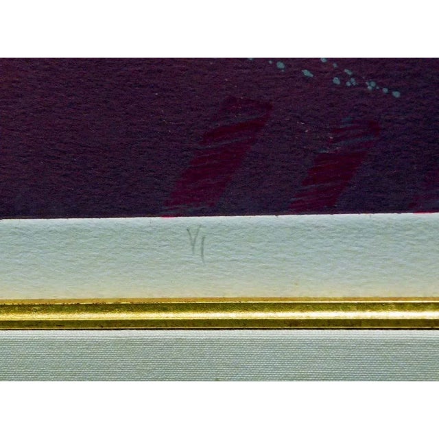 1980s Catherine O'Connor "Horizon" Original Mixed Media Fine Art on Paper Framed For Sale - Image 5 of 7