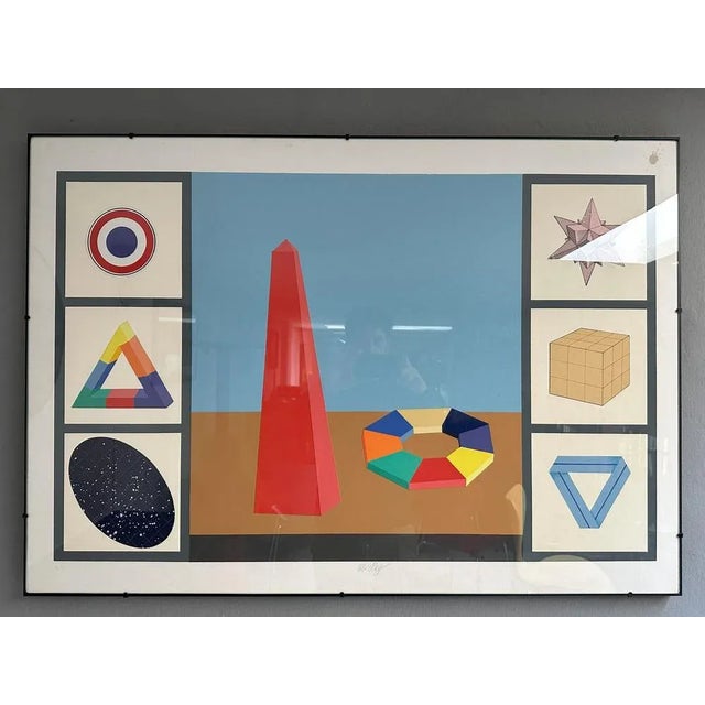 Lucio Del Pezzo, Casellar Screen Printing and Collage, 1970s, Cardboard For Sale - Image 6 of 6