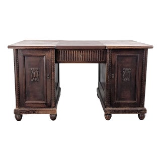 Late 19th Century Gründerzeit Oak Desk For Sale