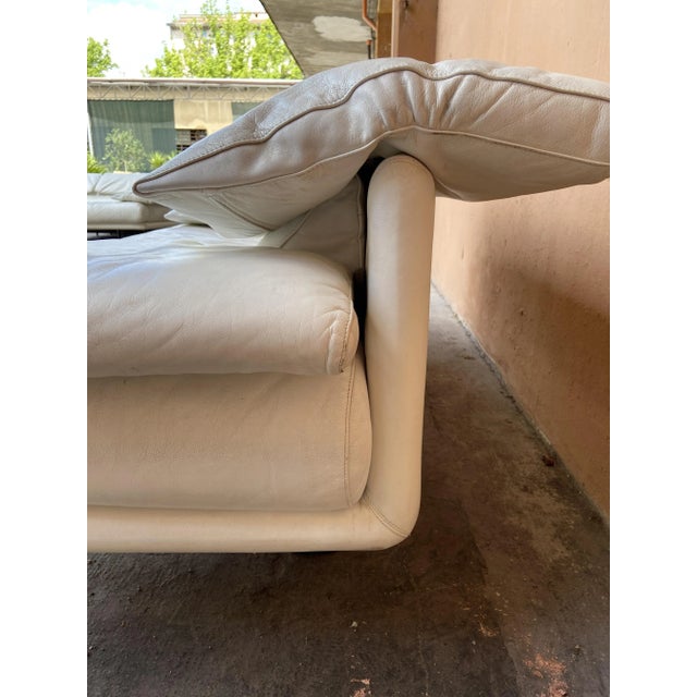Mid-Century Italian White Leather Alanda Sofa by Paolo Piva for B&B Italia / C&B Italia, 1970s For Sale - Image 10 of 15