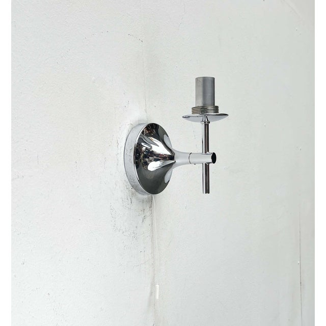 Mid-Century Modern Swiss Space Age Type 1802 Chrome Sconce by E.R. Nele for Temde, 1960s For Sale - Image 13 of 16