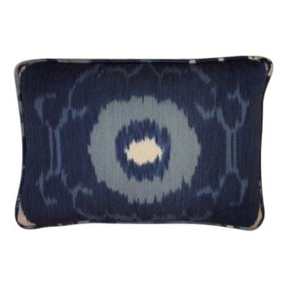 Blue Schumacher Ikat Pillow For Sale
