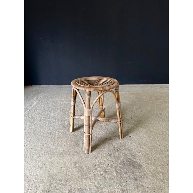 Boho Bamboo Stool Set, Italy, 1960s, Set of 6 For Sale - Image 12 of 18