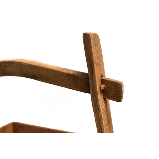 Wood Grain Box With Wood Handle Square For Sale - Image 7 of 10