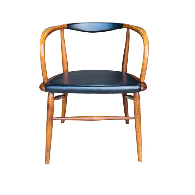 Jack Cartwright for Boling Charter Mid-Century Modern Bent Walnut Armchair, circa 1958 Bring sculptural mid-century modern...