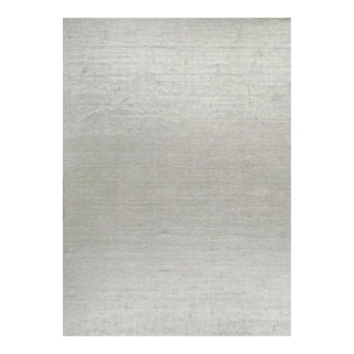 2010s Rug & Kilim’s Modern Rug in Solid Gray and Off-White Striae - 10x14 For Sale
