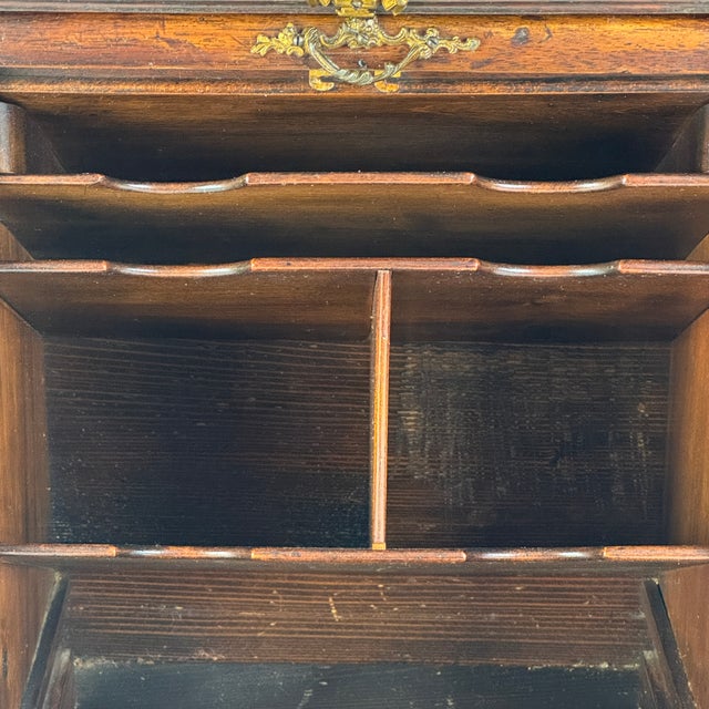 Antique French Wood & Bronze Mounts Tambour-Door Desk Organizer Cabinet / Stationary Box For Sale - Image 11 of 15