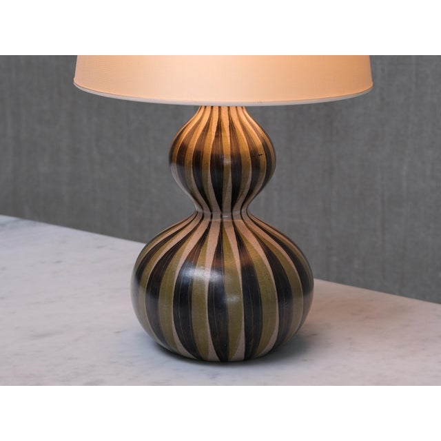 Hand-Painted Ceramic Table Lamp from Eva & Johannes Andersen, Denmark, 1950s For Sale - Image 10 of 13