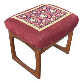 G Plan Attributed Quadrille Ottoman + Vanity Stool in Afromosia, 1964 For Sale