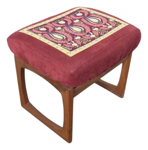 G Plan Attributed Quadrille Ottoman + Vanity Stool in Afromosia, 1964