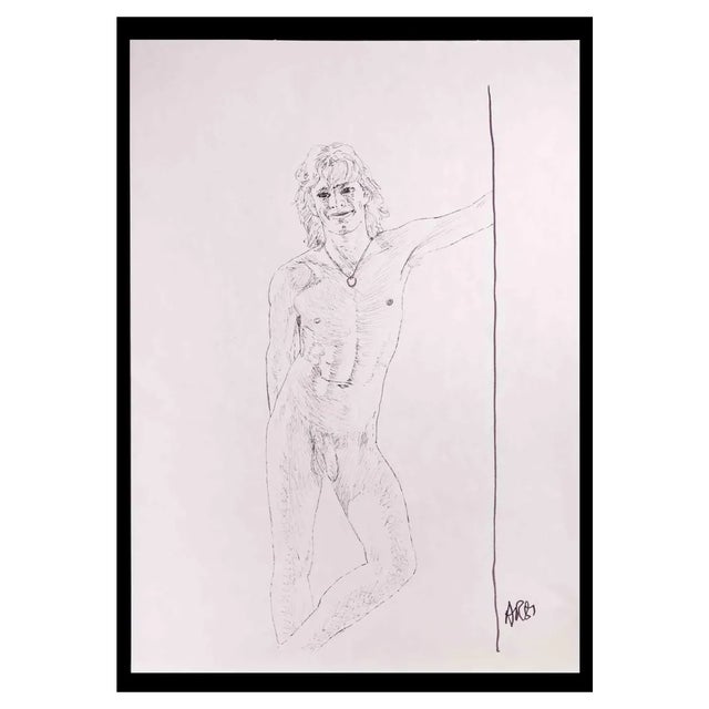 Anthony Roaland, Smiling Boy, Original Drawing, 1981 For Sale