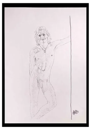 Anthony Roaland, Smiling Boy, Original Drawing, 1981