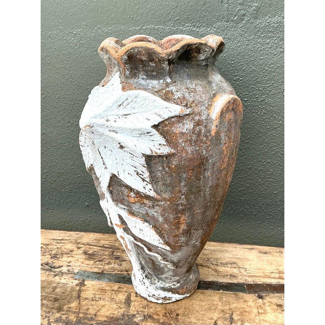 Rustic Vintage Hand Painted Single Flower Vase For Sale - Image 3 of 12