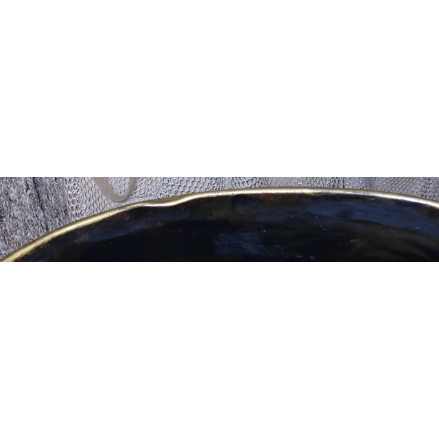 1970s Vintage Brass and Gold Tone Quilted Oval Wastebasket Trash Can For Sale - Image 5 of 8