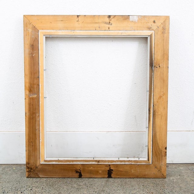 Art Nouveau Antique Frame Picture Wall Framed Felt Gold Gilt Brass Art Floral 27.5x31.75 For Sale - Image 3 of 12