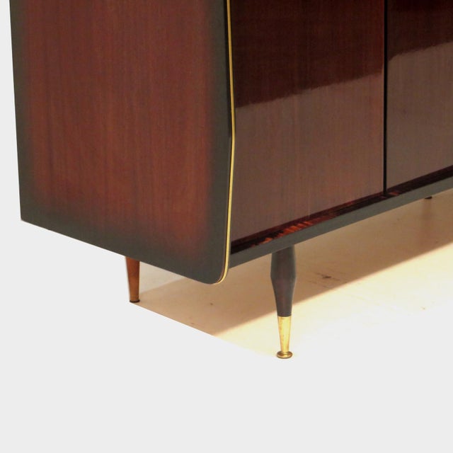 Large Mid-Century Modern Teak 5-Door Wardrobe with Mirror, 1960s For Sale - Image 6 of 7