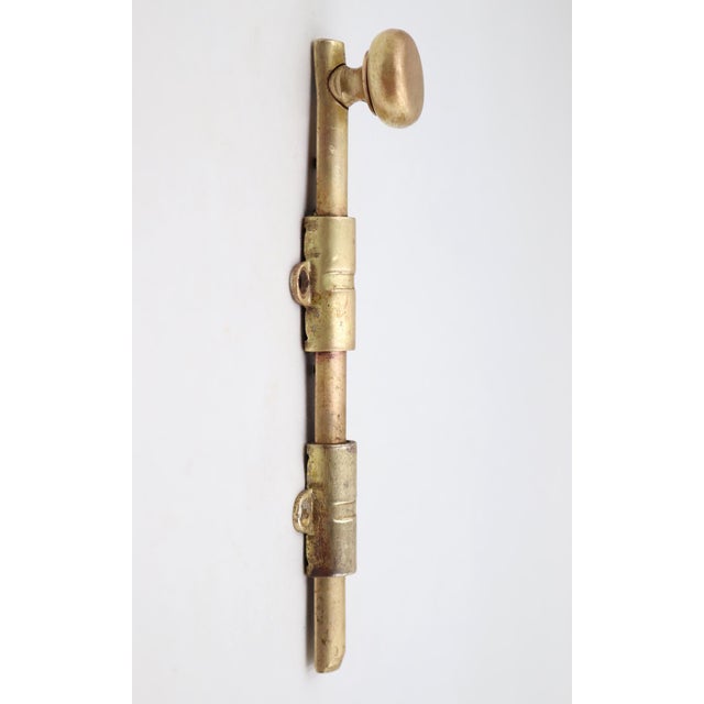 Vintage 6.625 In. Brass Surface Door Bolt For Sale - Image 4 of 7