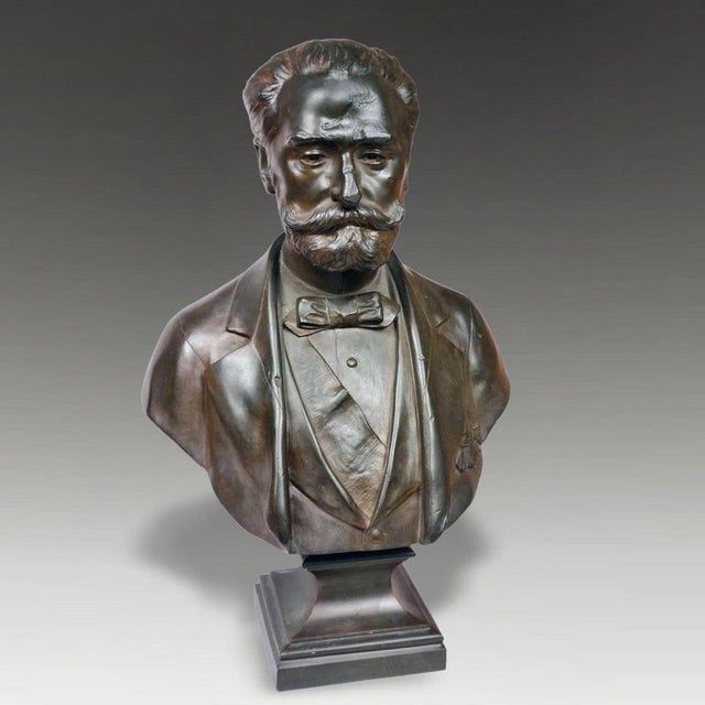 A substantial French bronze bust by sculptor Jean Bulio (1827–1911), dating to the second half of the 19th century. The...