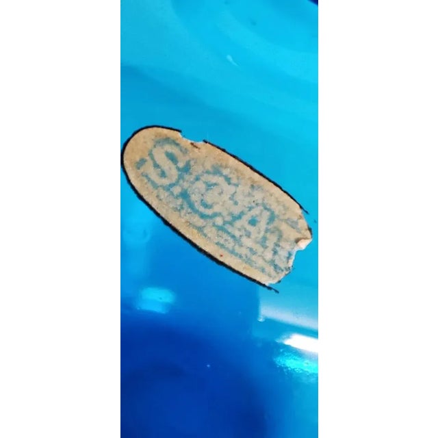 Blue Blue Crystal Bottle, Spain, 1980s For Sale - Image 8 of 9