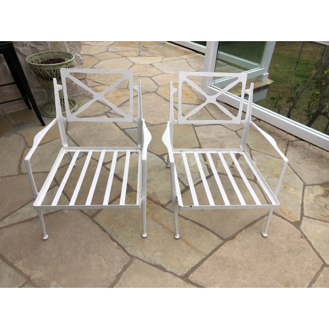 1950s Mid-Century Modern White Bel Air Patio Armchairs - a Pair For Sale - Image 11 of 12