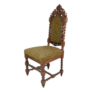 Renaissance Style High-Backed Chair in Solid Oak