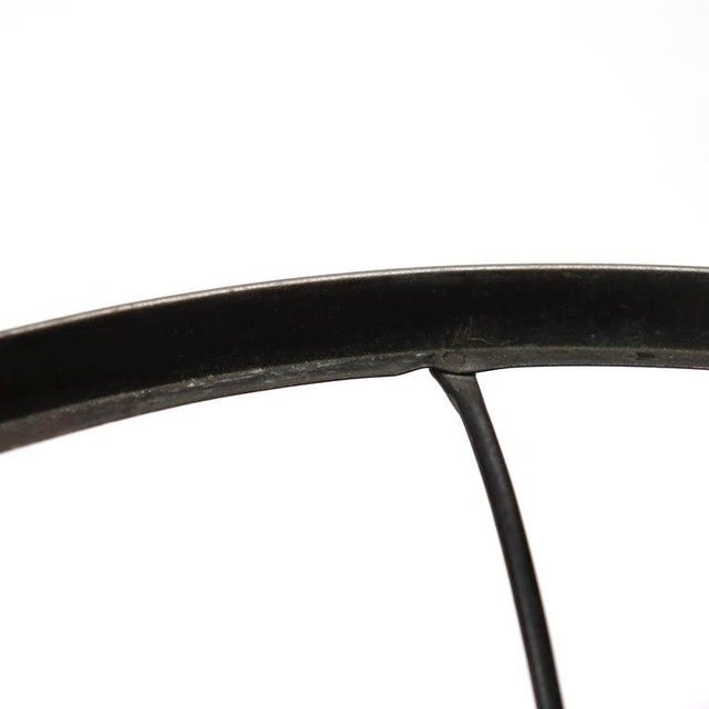 Blue Antique Handel School Floral Leaded Stained Glass & Bronze Table Lamp C1920 For Sale - Image 8 of 12