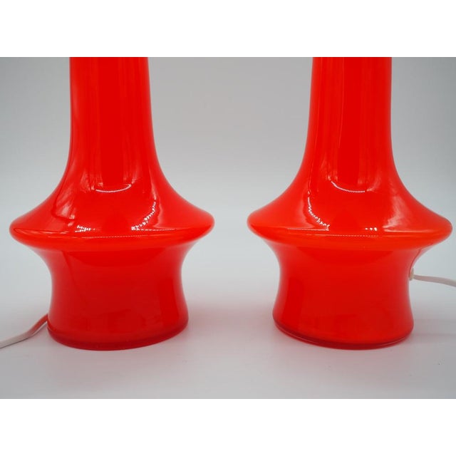 Glass Red Glass Table Lamps by Gert Nyström, Set of 2 For Sale - Image 7 of 9