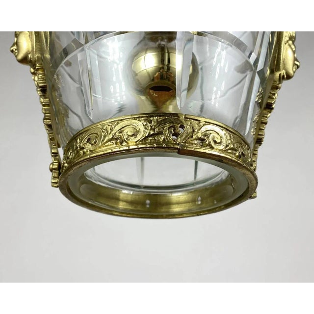 1920s Antique Bronze Lantern Ceiling Light, France, 1920s For Sale - Image 5 of 10