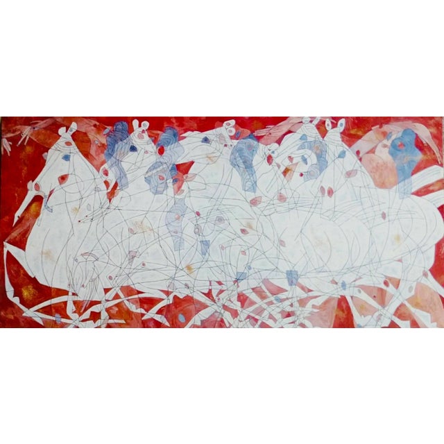 Original Exhibition Lithograph Diptych Poster entitled "Speed" by Chinese Modern artist, Tie-Feng Jiang, published for the...