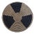 African Hand-Made Round Basket, 11.75 In. Diameter X 2.5 In. High, Natural and Black For Sale