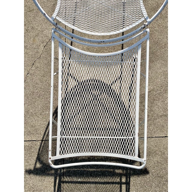 Metal 1950s Maurizio Tempestini for Salterini Radar MCM White Wrought Iron Lounge Chairs With Footrests, 4 Pieces For Sale - Image 7 of 12