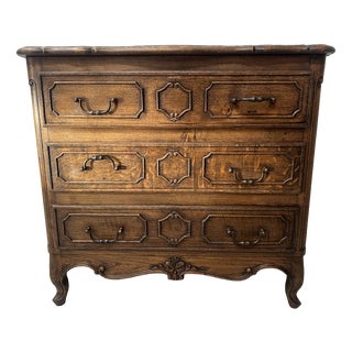 Regency Style Chest of Drawers in Carved Oak, 20th Century For Sale