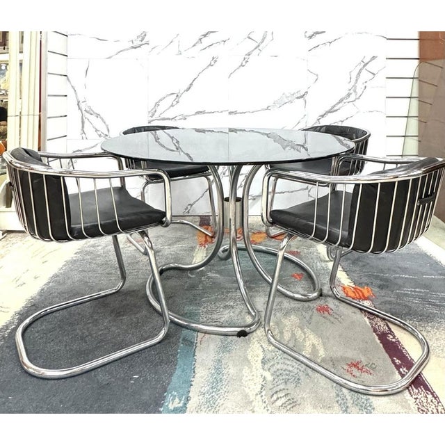 Gastone Rinaldi Modern Dining Table and Chairs attributed to Giotto Stoppino and Gastone Rinaldi, 1970, Set of 5 For Sale - Image 4 of 18